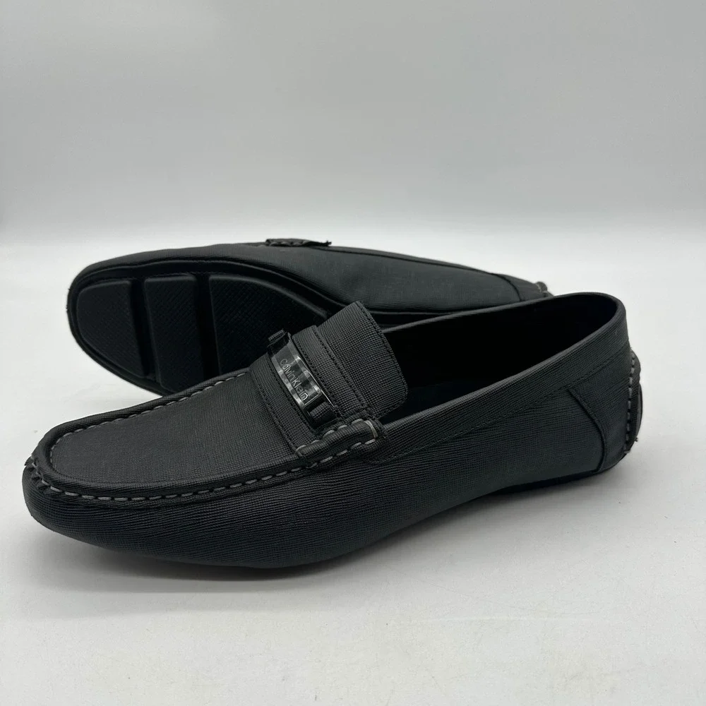 Calvin Klein MERVE 34F9189 Mens Size 9.5 Black Loafer Casual Dress Driving Shoes